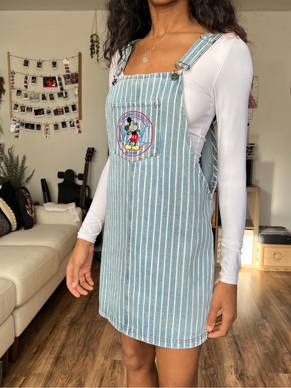 F21 x Disney Mickey Mouse Pinstripe Overall Dress - Picture 3 of 8